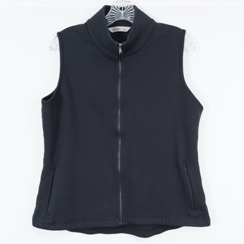 Tasc Performance Womens Full Zip Vest Large‎ Black Running Gorpcore Pockets